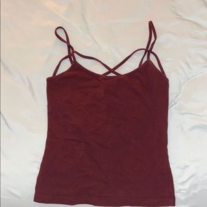 Burgundy cropped tank top